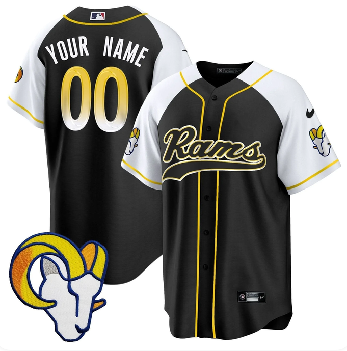Men's Black Los Angeles Rams Active Player Custom Alternate Stitched Baseball Jersey